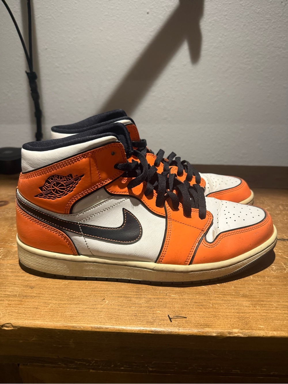 Jordan High-Top Sneakers in Orange, White, and Black